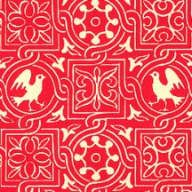 Red Renaissance Bird Print Italian Paper ~ Carta Varese Italy
